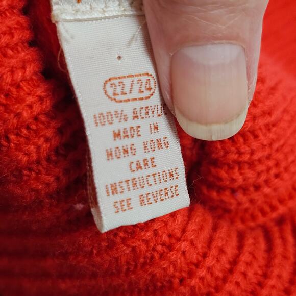 VTG 90s Turtleneck oversized sweater orange, magenta, black color block 22/24 - Picture 4 of 5